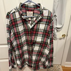 St. John's Bay Red and Green Casual Button Down Shirt